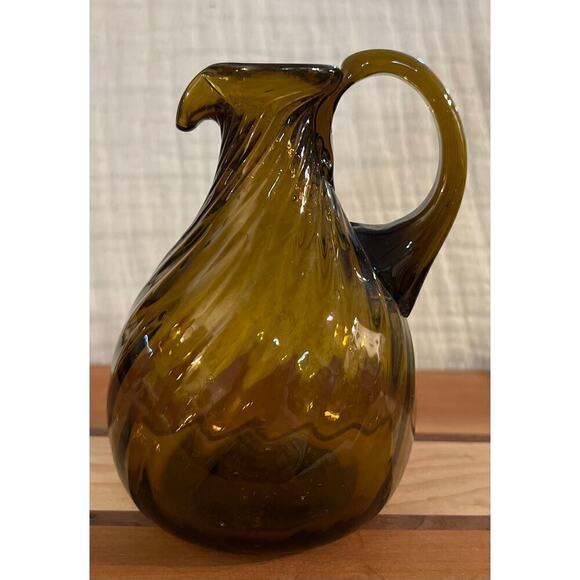 Amber Glass Hand-Blown - Picture 3 of 6